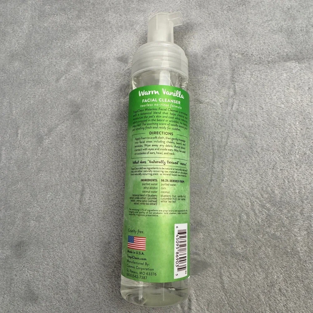 TROPICLEAN Waterless Facial‎ Cleanser Cats Dogs Missing Cap